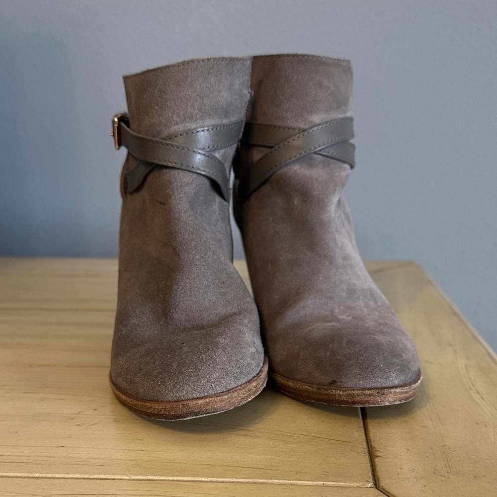 Cole Haan Taupe Suede Ankle Boots
